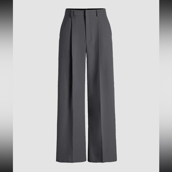 Petite High waist pleated wide leg pants (XS) - Picture 1 of 4